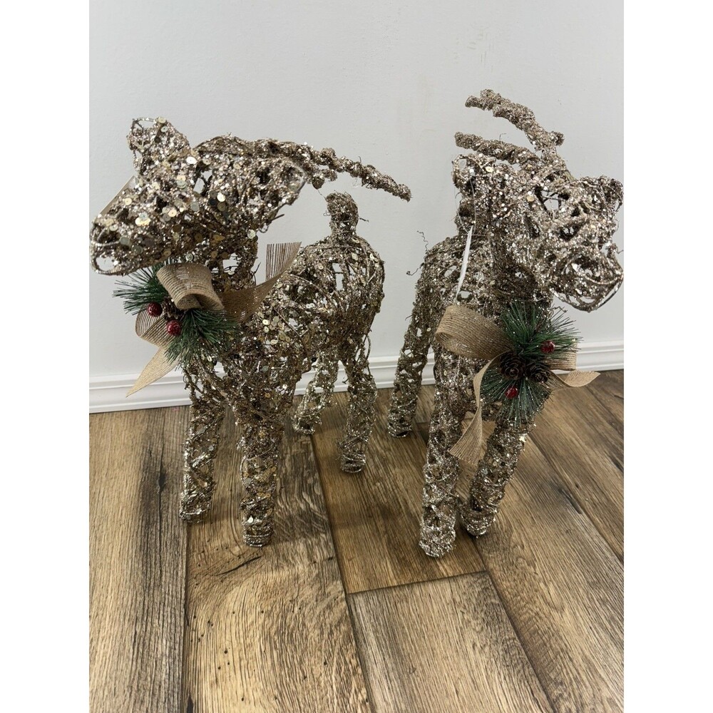 New 1 Christmas Reindeer Figurines 19” Standing Holiday Decorations - Picture 3 of 11